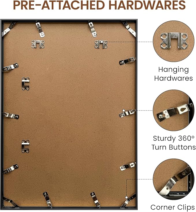 Heimlove 15x21 Metal Picture Frame,Black Aluminum Photo Frames-Real Tempered Glass,Wall Gallery Poster Puzzles Artwork frame Mounting Horizontally or Vertically Decor for Wall-1Pack