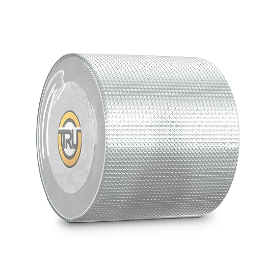T.R.U. Jewelry T.R.U. Waterproof Aluminum Butyl Silver Tape Roof Leak Patching: Ideal for RV Repair, Glass, Air Mattress Patch, Window Caulking, Boat Sealing. 4” (100mm) X 5.55 Yds (16.7’). 1 Roll