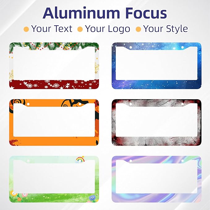Custom License Plate Frames - Create Your own Personalized License Plate Frame with Text or Graphics, Stylish and Durable Aluminum Frame, fits Standard US 12" x 6" License Plates (Ocean Sapphire, 1)