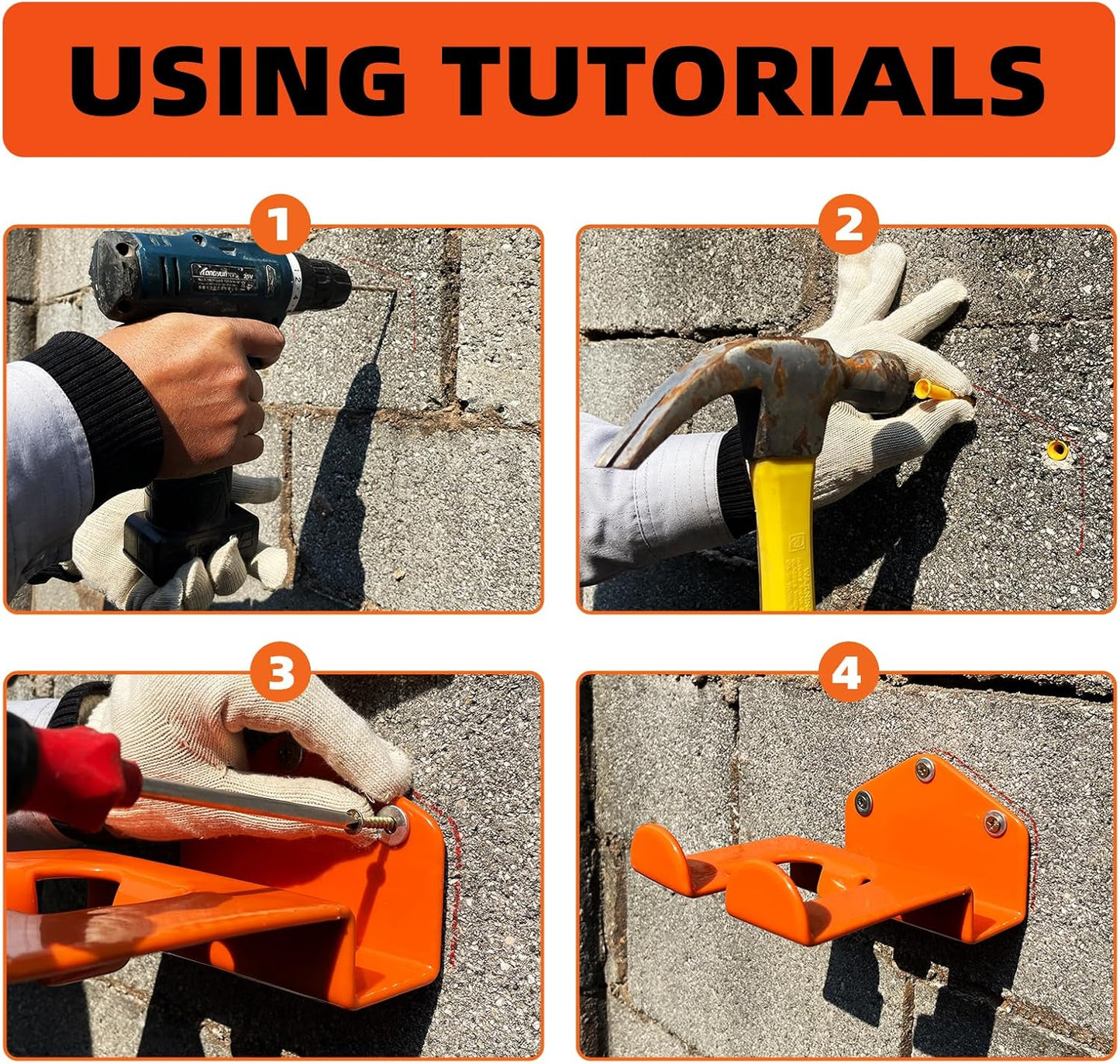 Weedeater Hanger, 1 Pack Weed Eater Hanger for Wall, Heavy Duty Weed Wacker Hooks for Garage, Garage Organization Storage Shed Organizer Mounted Trimmer Rack