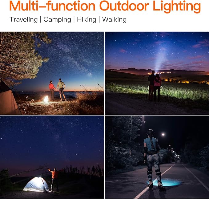 BUYSIGHT Rechargeable Spotlight,1000000 Lumens Spot Lights Hand held High lumens Large Flashlight Handheld Spotlight Lightweight and Super Bright Flashlight (Aluminium_Alloy Golden)
