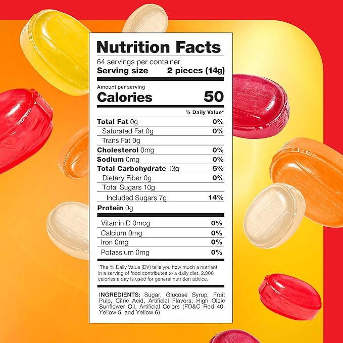 Arcor Fruit Filled Hard Candy - 2 Pound Bulk Bag - Bon Bons Candy - Individually Wrapped Assorted Fruit Candy for Office Bowls - Pineapple, Strawberry, Orange, Cherry, and Lemon