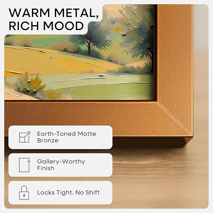 Homeforia A1 Poster Frame Bronze, High End Metal 23.4 x 33.1 inch Large Picture Frames with Mat for 16.5 x 23.4 Photo, A1 Size Brass Frame Matted to A2 Print, 23.4x33.1 Frame, Tempered Glass, Set of 2