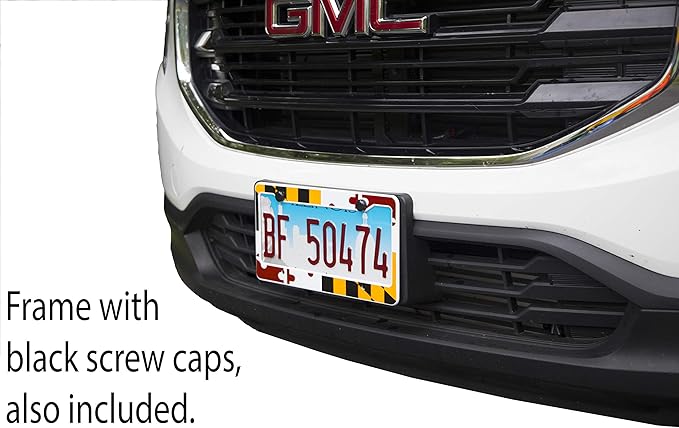 International Tie License Plate Frame, Made with High Grade 304 Stainless Steel (Maryland)