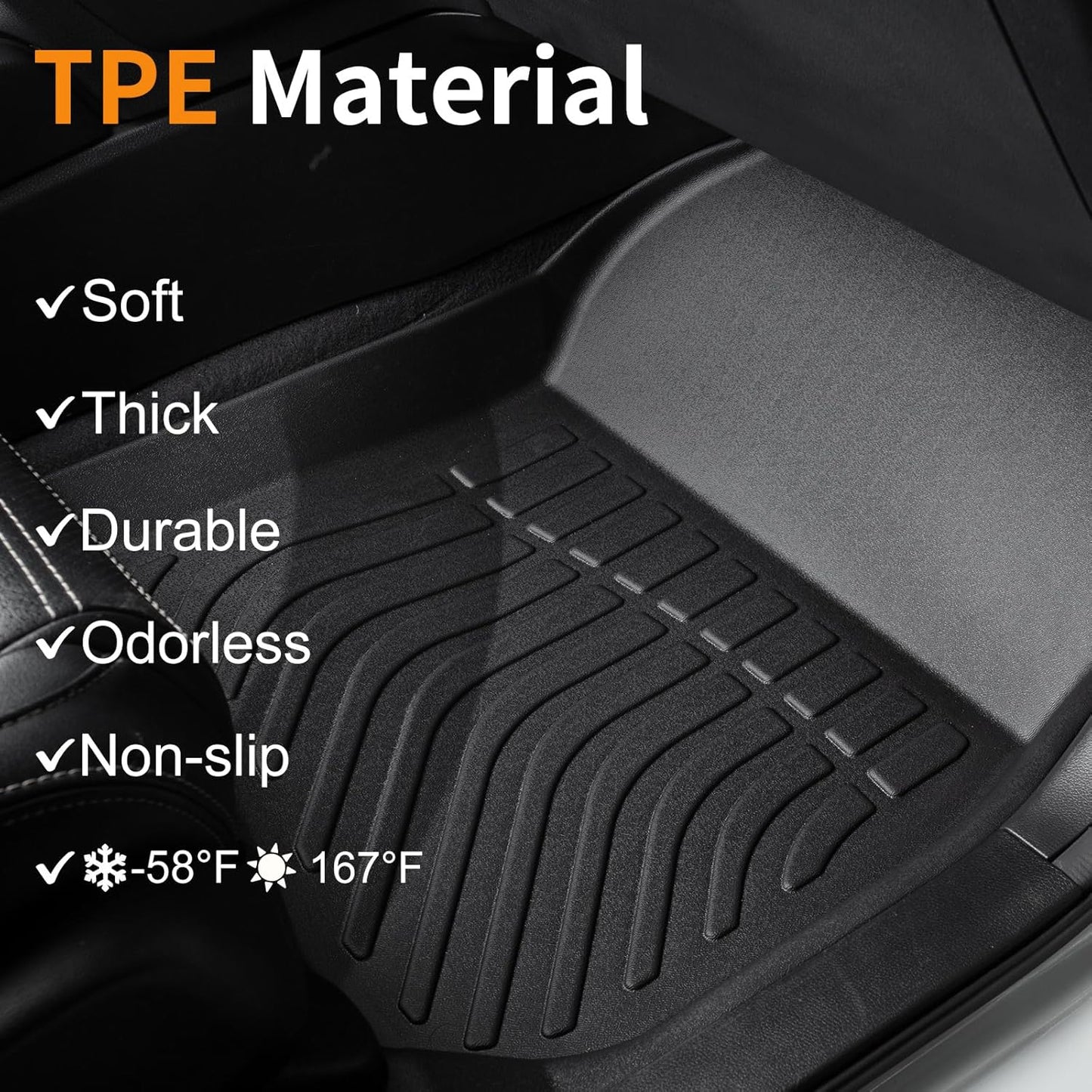 Binmotor-Floor Mats & Cargo Liner for Honda Passport 2019-2024 2025, All Weather Car Mat Rubber Mats Cargo Trunk Mat for Honda Passport Accessories-Black