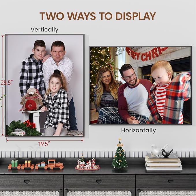 Heimlove 20x26 Metal Picture Frame,Black Aluminum Wall Gallery Poster Puzzles Artwork frames-Real Tempered Glass,Mounting Horizontally or Vertically Decor for Wall-1Pack