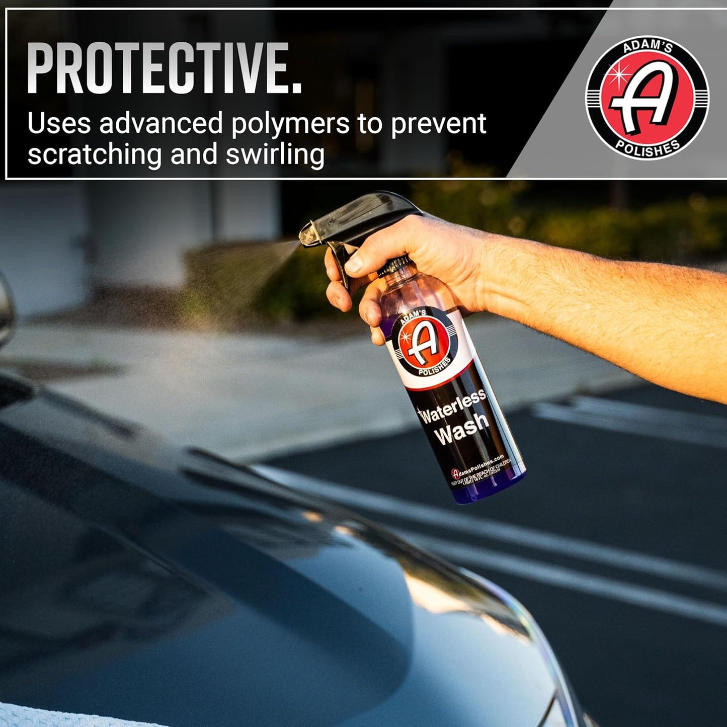 Adam's Polishes Waterless Wash - Car Cleaning Spray for Detailing | Safe Ultra Slick Lubricating Formula for Car, Boat, Motorcycle, RV | No Garden Hose, Wash Soap, or Foam Cannon Needed - Pack of 2