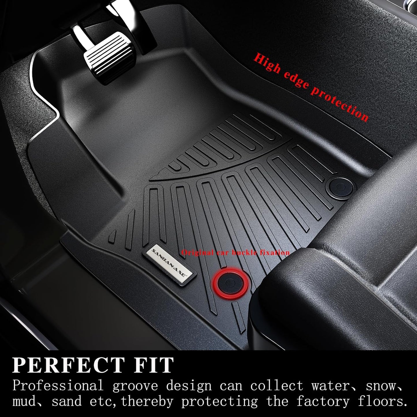 Floor Mats & Cargo Liner for 2024 2025 Mazda CX-90 CX90 PHEV 8 Seats（Not Suitable for 6 & 7 Seats） TPE All Weather Protection 3 Rows Car Floor Liners & Trunk mat for CX 90