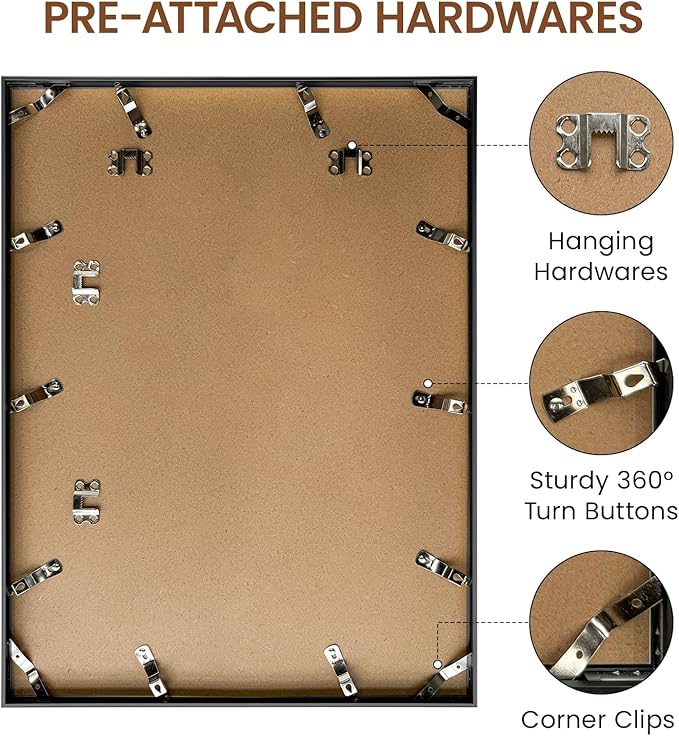 Heimlove 15x20 Metal Picture Frame,Black Aluminum Photo Frames-Real Tempered Glass,Wall Gallery Poster Puzzles Artwork frame Mounting Horizontally or Vertically Decor for Wall-1Pack