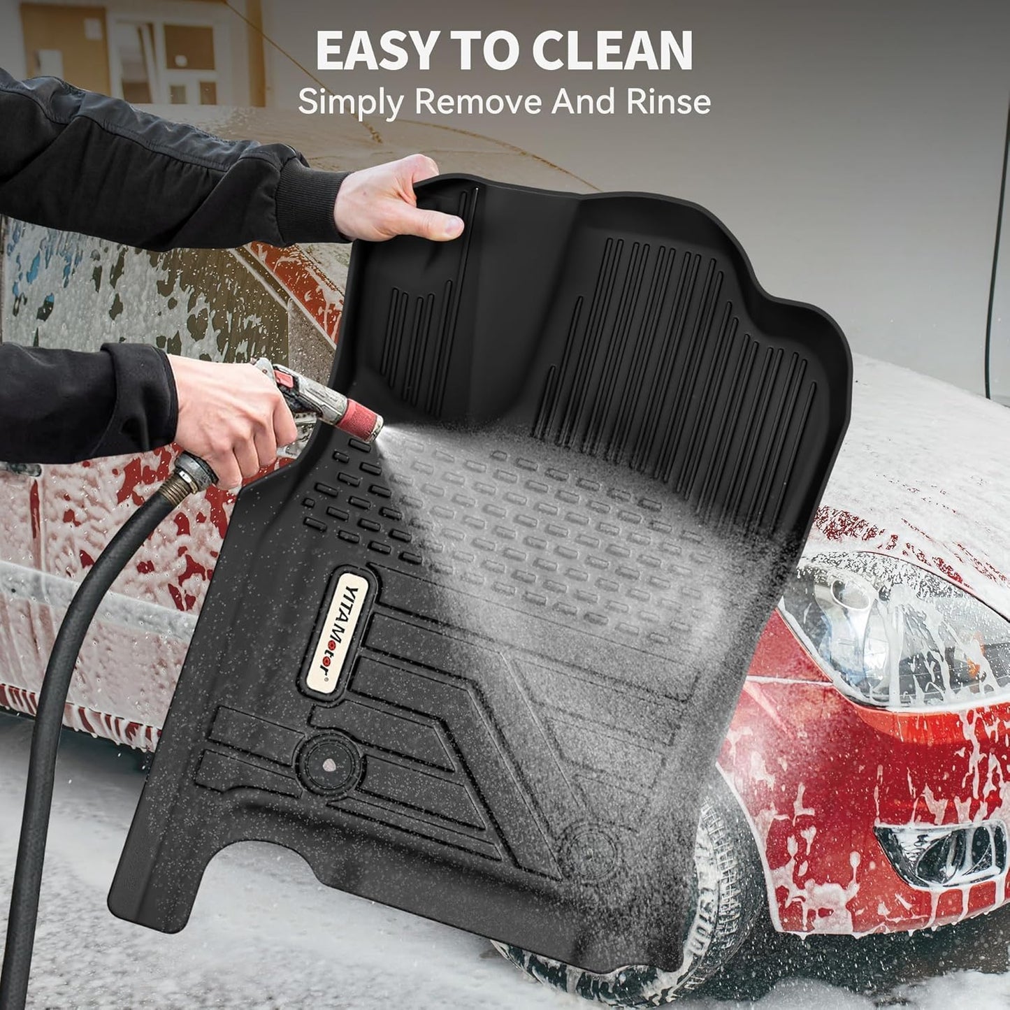 YITAMOTOR Upgraded Floor Mats Compatible with Jeep Grand Cherokee 2016-2021/ WK 2022 / Dodge Durango 2016-2024 All Weather Floor Liners, TPE Anti-Slip Waterproof Floor Mats, Car Interior Accessories