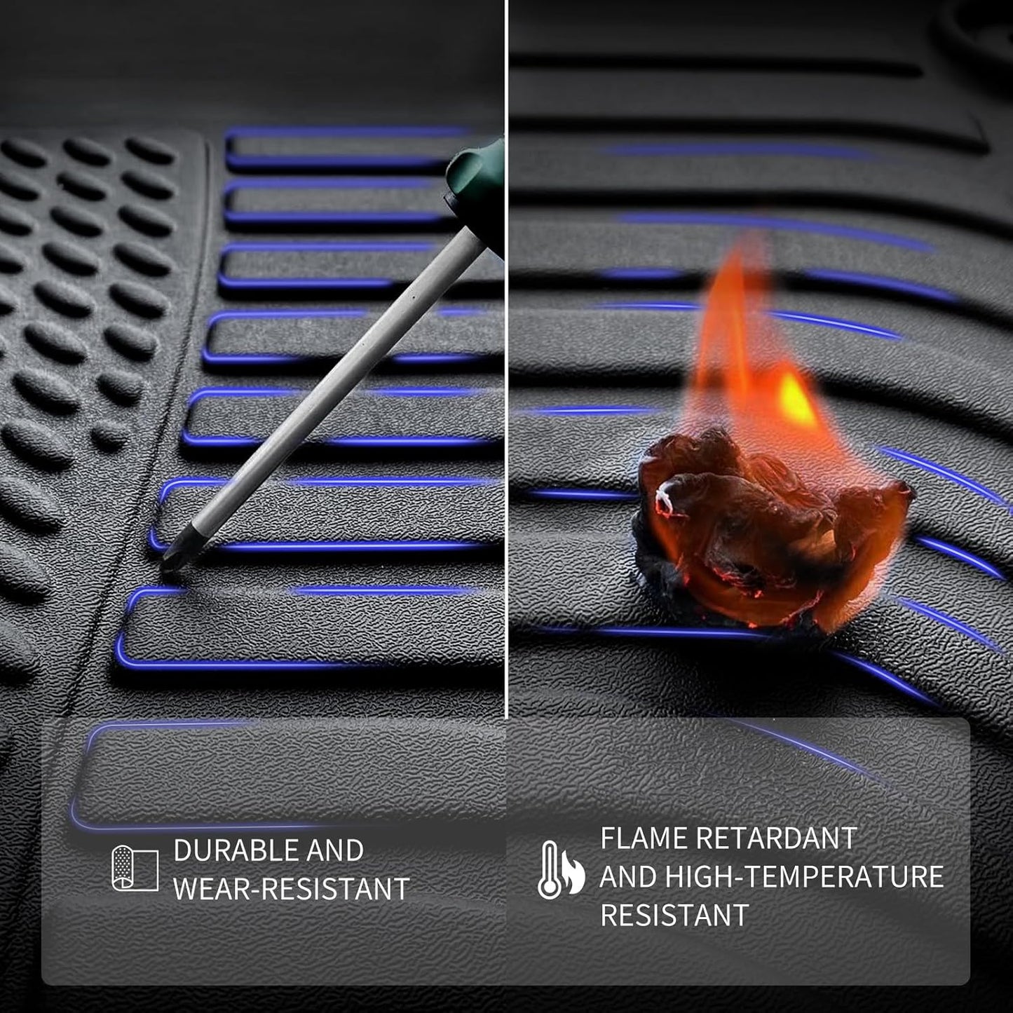 KELCSEECS® All Weather Floor Mats Custom for 2026 2025 Honda Civic Hybrid Sedan & Hatchback Car Mats Floor Liners Honda Civic Hybrid Floor Mats Accessories Black