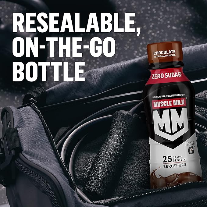Muscle Milk Genuine Protein Shake, Chocolate, 25g Protein, 11.16 Fl Oz (Pack of 12), Packaging May Vary