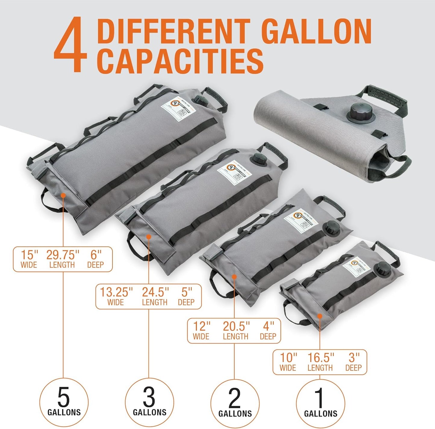 Giant Loop Armadillo Bag, Utility Bladder for Safe Transport and Storage of Powersports and Automotive Fluids, for Motorcycles, UTVs, ATVs, 3-Gallon