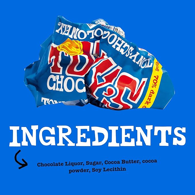 Tony's Chocolonely 70% Dark Chocolate Bar - Dark Belgium Chocolate, No Artificial Flavoring, Fairtrade & B Corp Certified - 6.35 Oz, 4 Bars