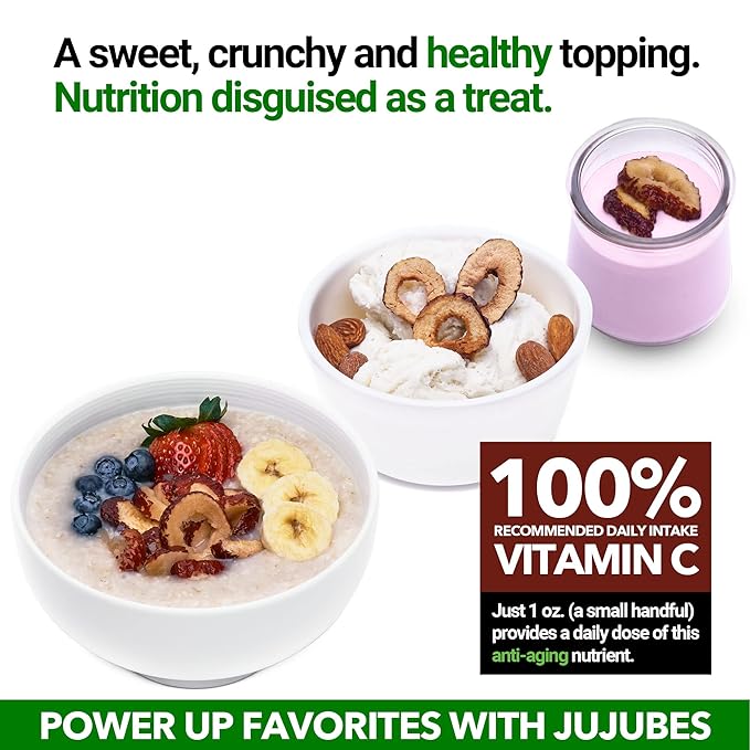 USDA Organic California Grown Pure Jujube Product | JUJUME Crisps | Sweet Jujube Chips | ZERO Added Sugar or Preservatives | All-Natural Healthy Snack | 4-pack 6 oz bags