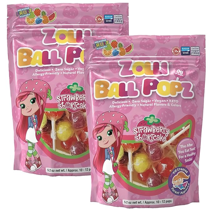 Zollipops Ball Popz Lollipops - Clean Teeth, Natural Fruit Flavor - 10.4 Ounce for a Delicious and Dental-Friendly Snacking Experience