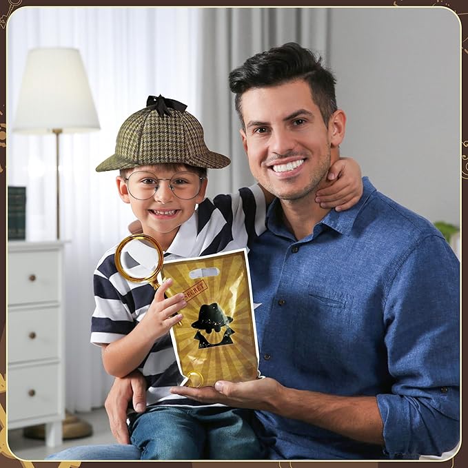 50Pcs Top Secret Spy Party Favor Bags Secret Agent Sweet Goody Candy Treat Bag Escape Room Party Decorations Mystery Spy Theme Plastic Gifts Bags Birthday Snack Bags for Kids Birthday Party Supplies