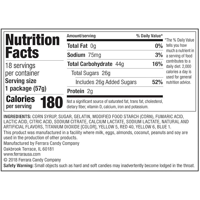 Trolli Sour Brite Crawlers Minis Candy, Sour Gummy Worms, 2 Ounce Treat-Size Pouches (Pack Of 18)