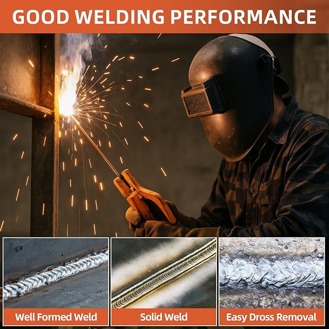 E7018 Welding Rods 1/8" 2.2LB - Carbon Steel Stick Electrodes with Low Spatter & Easy Slag Removal for ARC Welding, Home Repair, Construction