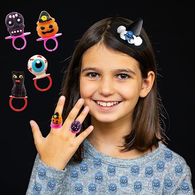 Fruidles Halloween Candy Rings, Hard Candy - Individually Wrapped (Pack of 96)