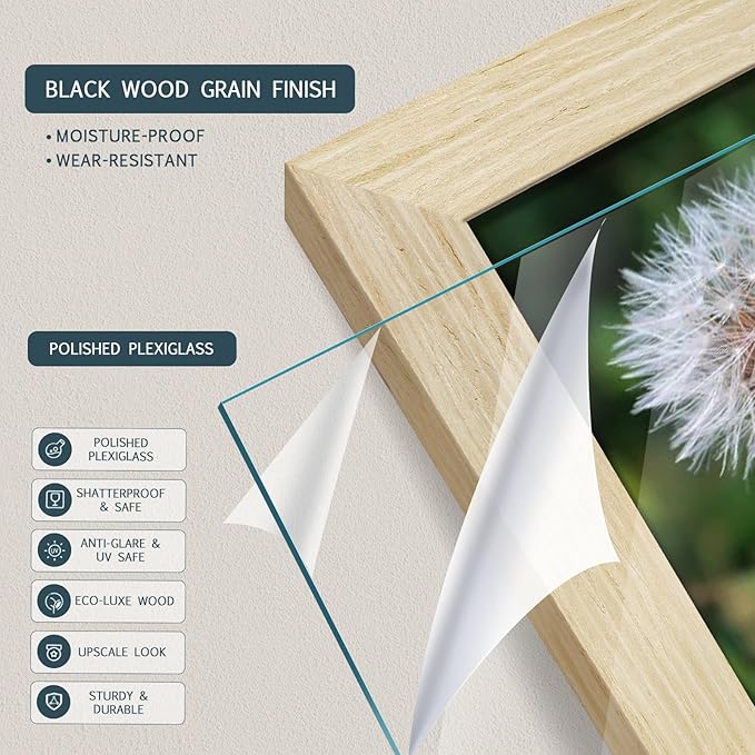 20x30 Poster Frames Set - 3 Pack - Natural Oak Wood - Display Wall Posters, Gallery Displays, Large Photos & Puzzles - Wall Decor