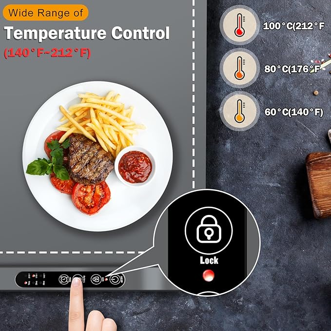 Food Warming Mat - Portable Party Buffet Electric Warming Tray, Foldable Food Warmer, Timed Off, Temperature Adjustable, Suitable for Daily, Outdoor, Party