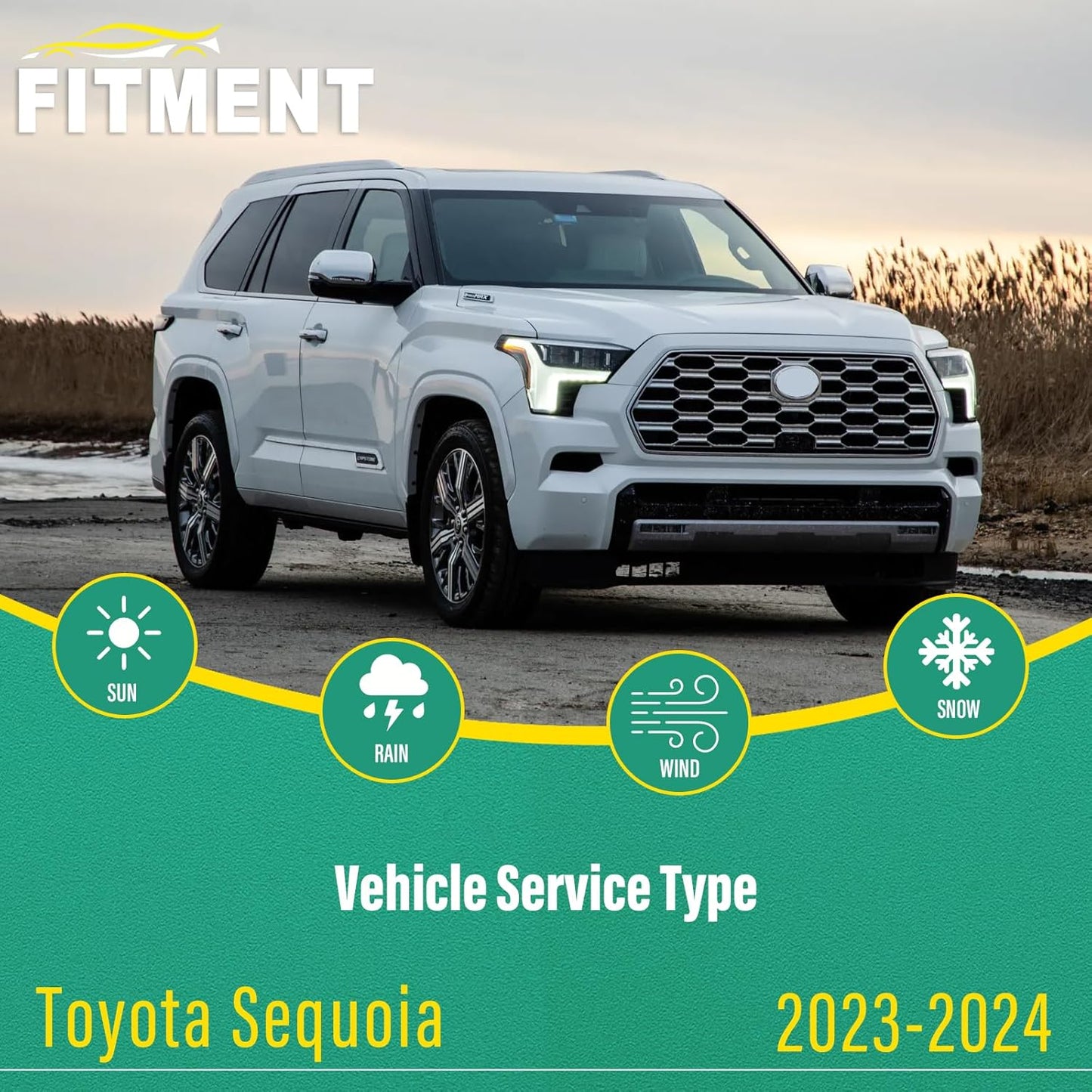 24" 24" 10" Windshield Wiper Blades Replacement for Toyota Sequoia 2023 2024 Premium All Weather Front Rear Wipers Set - OEM Quality (Pack of 3)