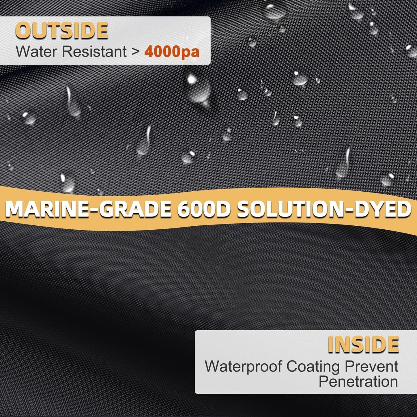 600D ATV Cover, Waterproof & Windproof 4 Wheeler Covers Outdoor Storage, Heavy Duty Quad Wheeler Cover Accessories Fit for Polaris Suzuki Honda, 85" L x 50" W x 42" H, Black