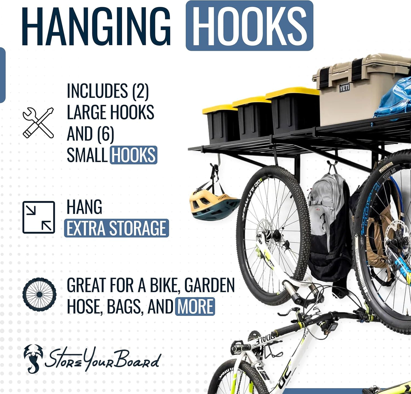 StoreYourBoard 2-Pack Heavy Duty Wall Shelves – Wall-Mounted Garage Storage Shelving and Organization for Sheds, Closets, or Utility Rooms – Holds 200 lbs, 2ft x 4ft, Black