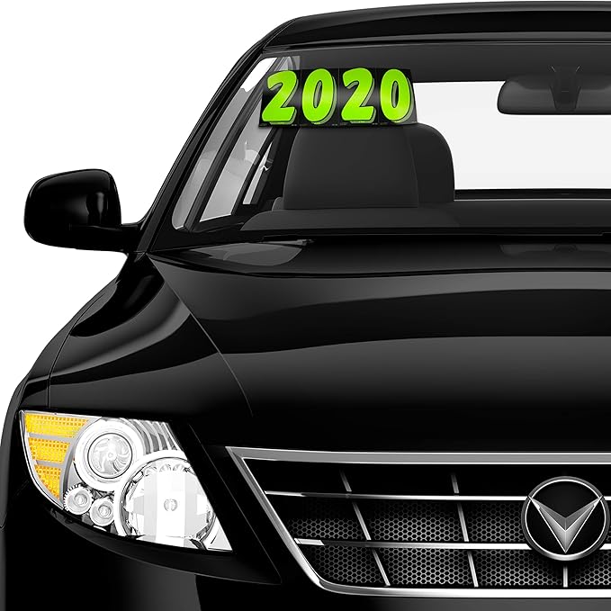 EZ Line Vinyl Decals for Cars Chartreuse Large Number Stickers 11 Dozen Windshield Numbers Pro Pack Dealer Supplies