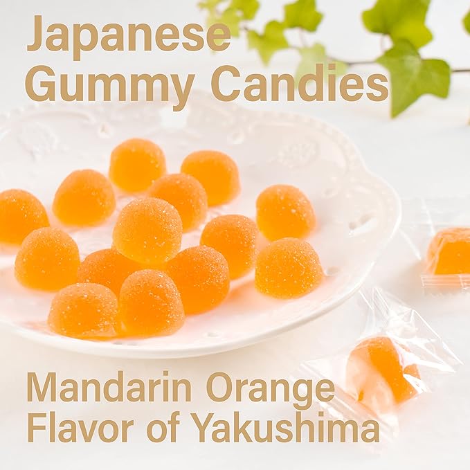 YAMASAN KYOTO UJI Japanese Candy - Mandarin Orange Flavor of Yakushima, Individually Wrapped, No Chemical Seasoning, Gluten and Fat Free Sweets (4.9OZ)