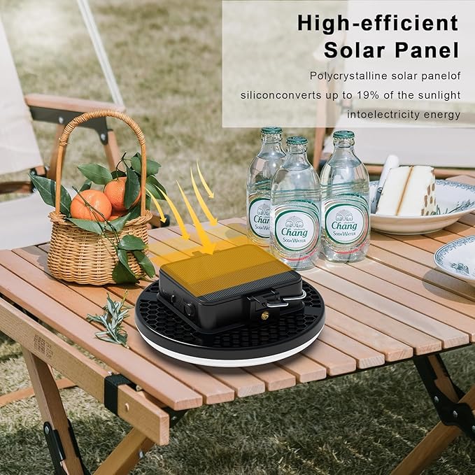 16500mAh 60W Rechargeable Solar Camping Light 3000LM 2700/4000/6500K LED Camping Lantern Portable Waterproof Tent Light Solar Power Failure for Christmas Day Gift (Standard)