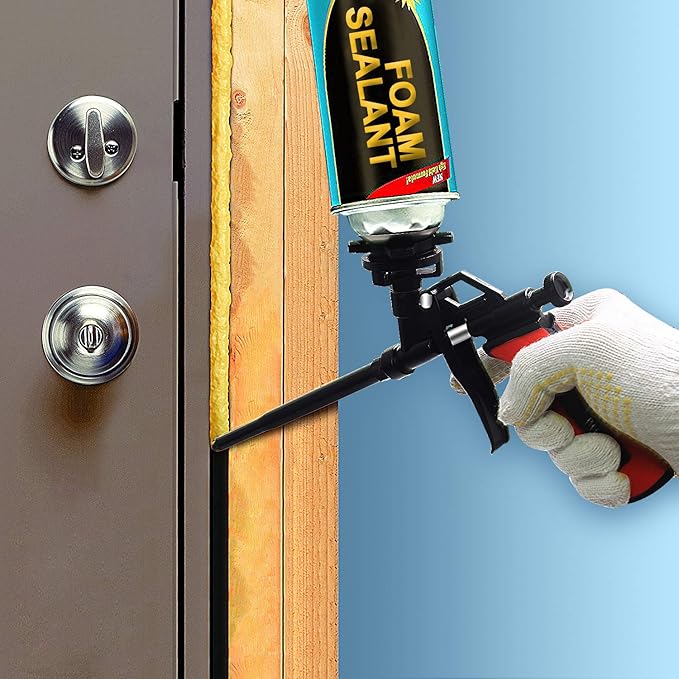 Preciva 2 PCS Spray Foam Gun, Upgrade Pu Expanding Foaming Gun Professional Caulking Gun Insulation Suitable for Caulking, Filling, Sealing