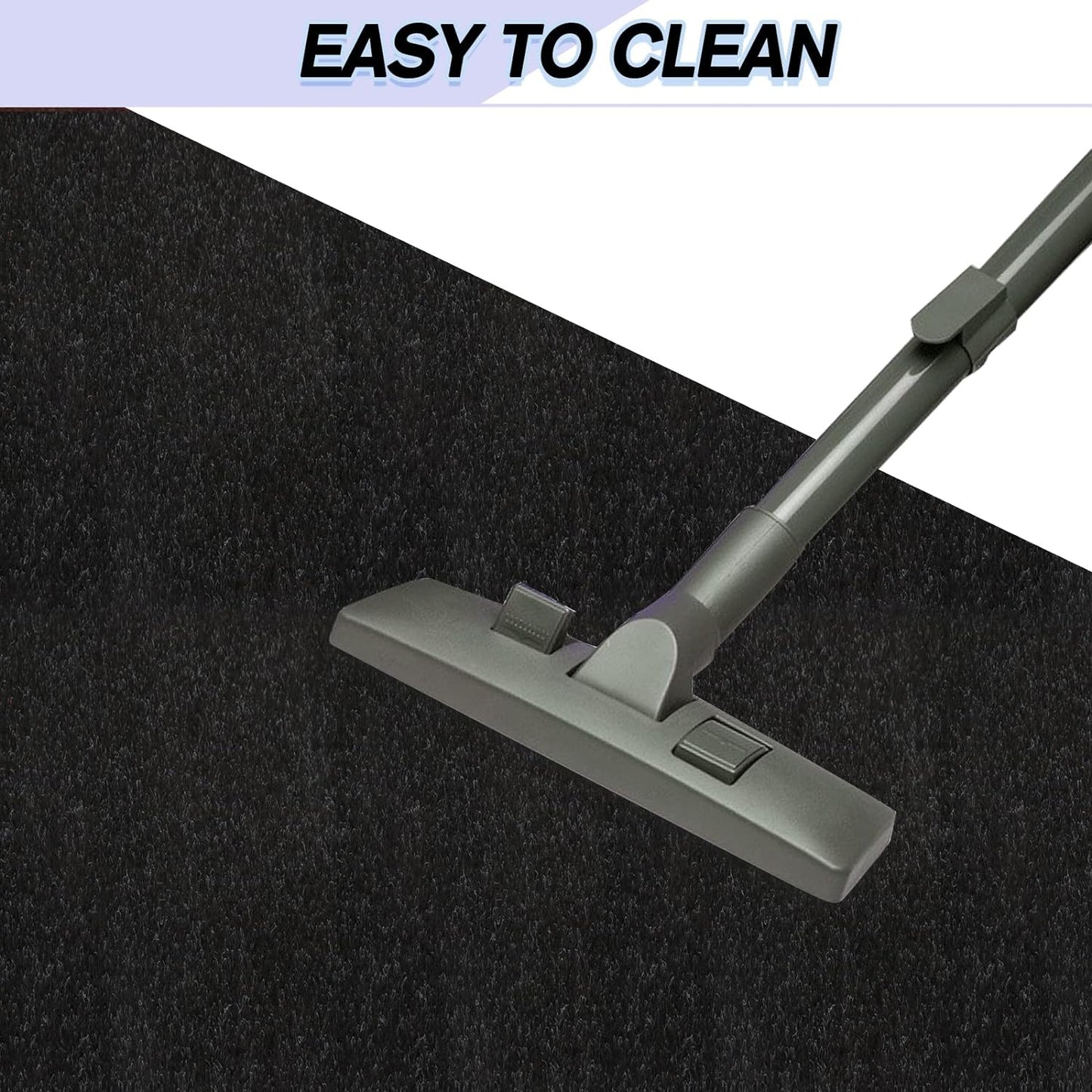 Custom Size Backed Non-Slip Area Rugs Runner, Easy Clean, Waterproof Runner Rugs for Hallway Entryway, Kitchen, Laundry, 3FT x 28FT, Black