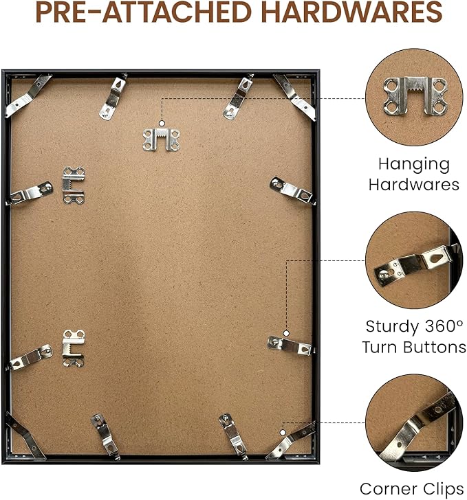 Heimlove 12x15 Metal Picture Frame,Black Aluminum Photo Frames-Real Tempered Glass,Wall Gallery Poster Puzzles Artwork frame Mounting Horizontally or Vertically Decor for Wall-3 Pack