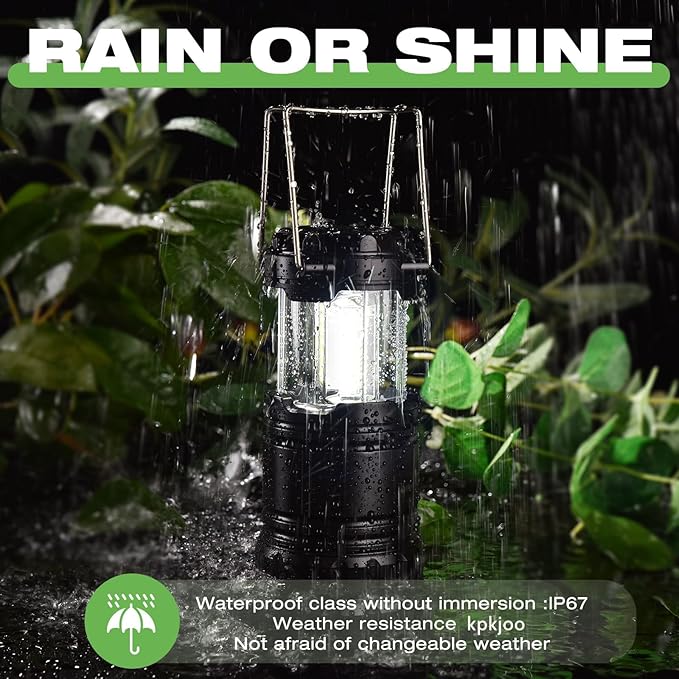 Lantern Collapsible Camping Light, Battery Operated Lanterns LED Super Bright for Power Outages Indoor Emergency Outdoor Camping Hiking Kit (COB-2)