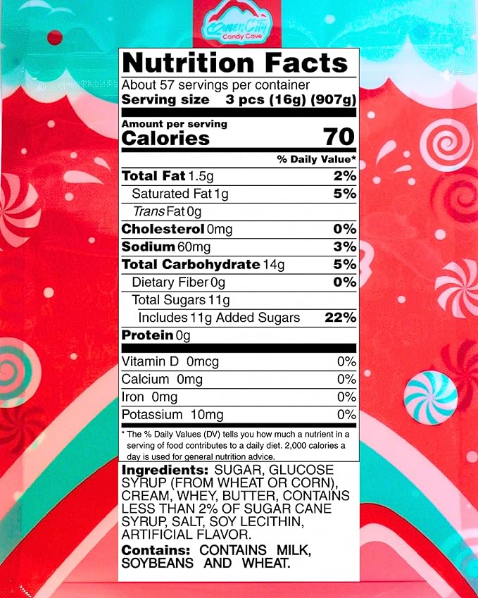 Traditional Butter Caramel Hard Candy Bulk - Werther Original Creamy Caramel Hard Candies, by Queen City Candy Cave (2 Pound)