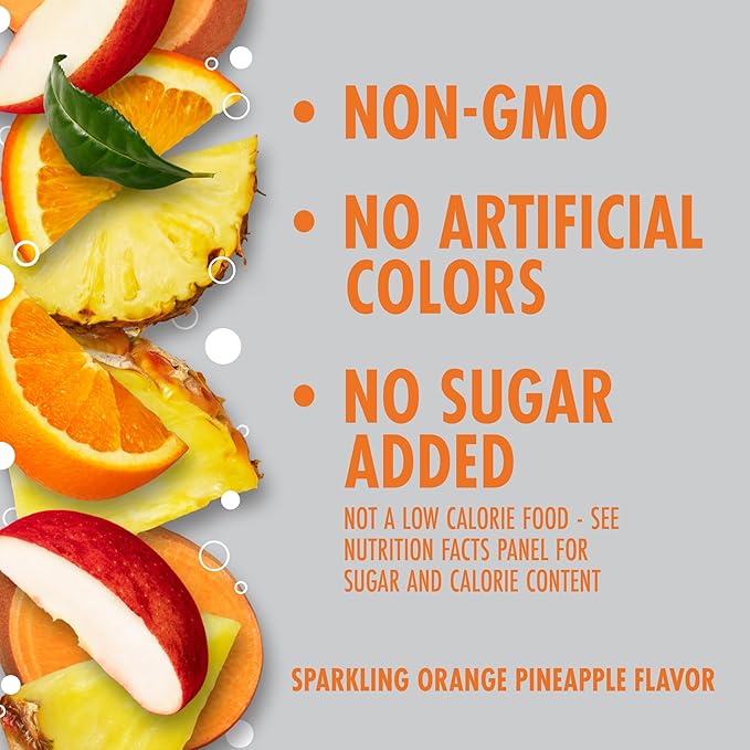 V8 +Energy Sparkling Orange Pineapple Juice Energy Drink, 11.5 fl oz Can (Pack of 16)