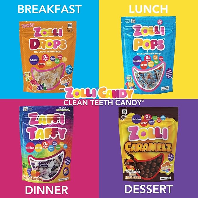 Zollipops Clean Teeth Lollipops AntiCavity Sugar Free Candy for a Healthy Smile Great for Kids Diabetics and Keto Diet Strawberry 3.1oz