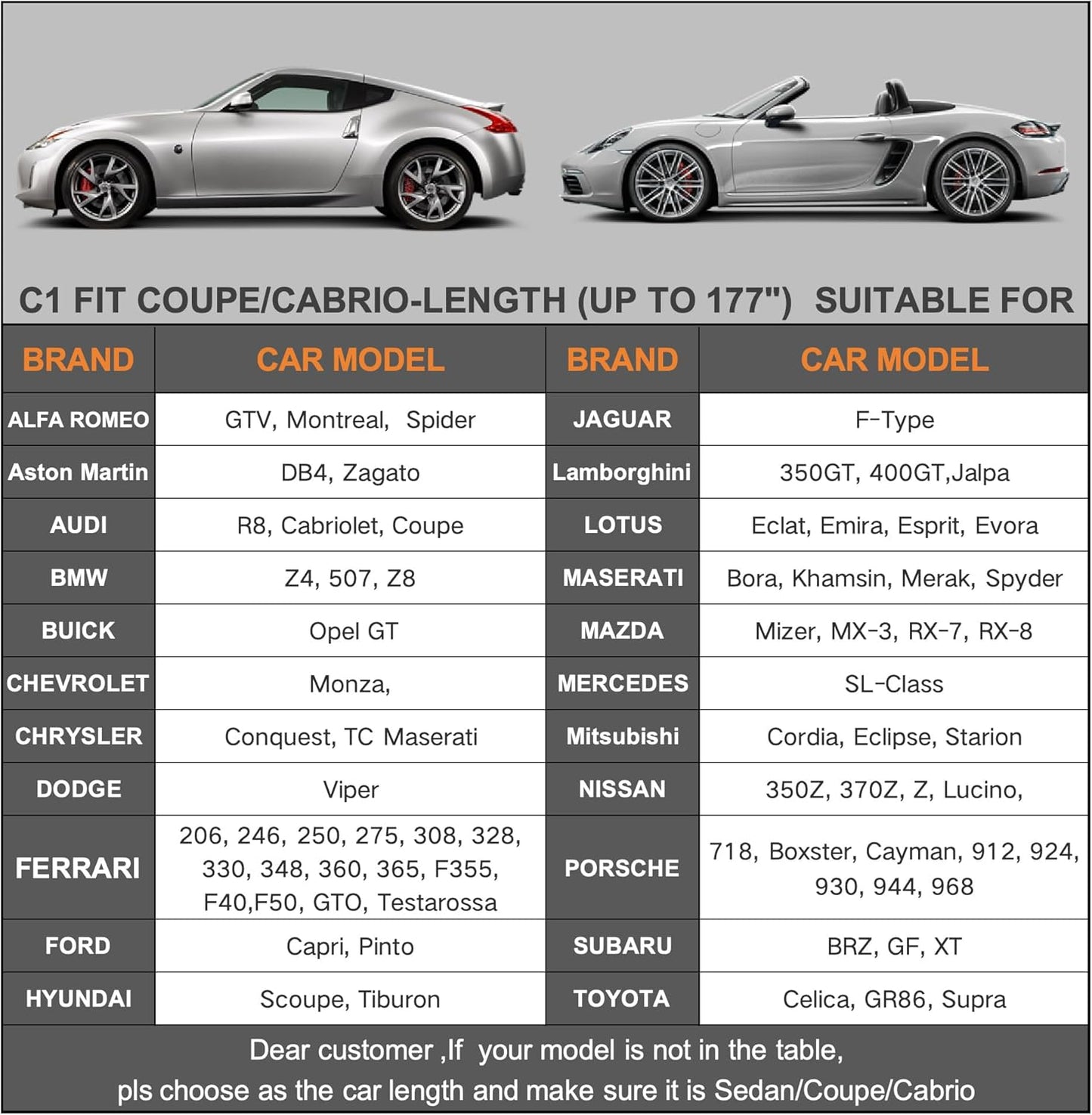 Kayme 6 Layers Car Cover Waterproof All Weather for Automobiles, Outdoor Full Cover Rain Sun UV Protection, Universal Fit for Nissan Versa/350Z/370Z, Porsche 718 Cayman, Dodge Viper (Up to 177 inch)