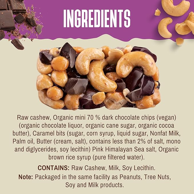 ToYou Chewy Fruit and Nut Bars - Healthy Protein Snacks | Salted Caramel Dark Chocolate - 1.41 Ounce (Pack of 12) | Soft Chewy, Fiber-packed Granola Bars for Adults and Kids, Made with Natural Ingredients