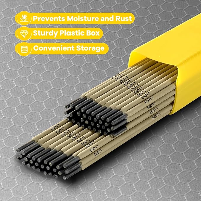 E6011 Welding Rods 1/8" 2.2LB - Carbon Steel Stick Electrodes with Low Spatter & Easy Slag Removal for ARC Welding, Home Repair, Construction