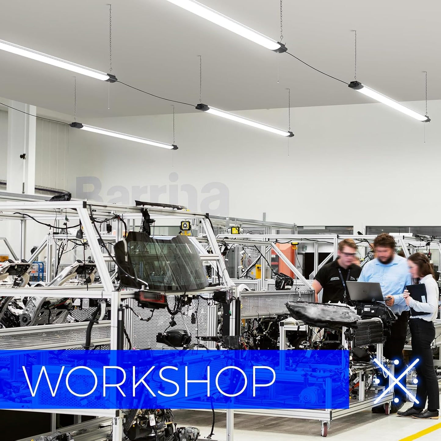 Barrina BS84 LED Shop Lights for Workshop 4FT, 84W, 10000LM, 5000K Linkable Light Fixture for Garage, Basement, Hanging or Flush Mount, ETL, 4 Packs