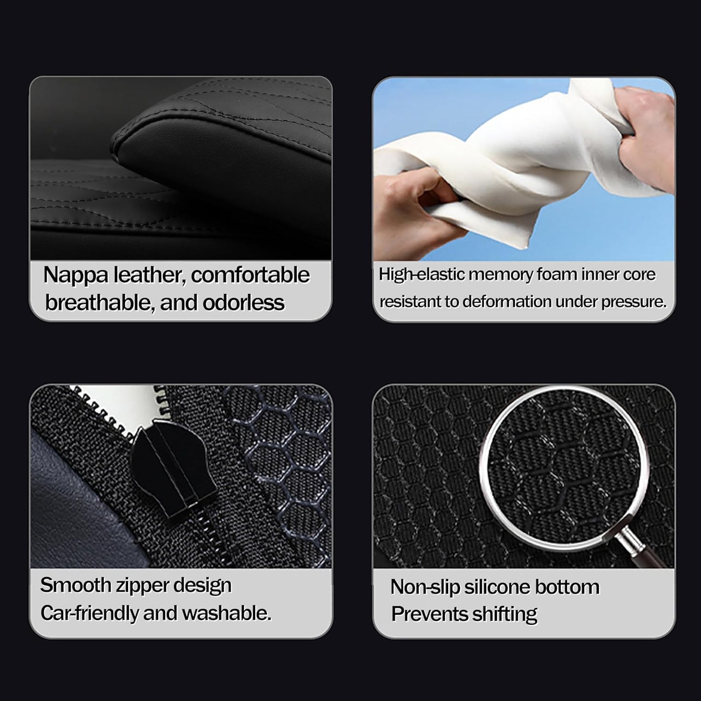 Car Center Console Cover pad PU Leather,Black Armrest Box mat,Vehicle Arm Rest Cushion Protector,Memory Foam pad,Full size SUV truck,f150 sierra titan silverdo tundra(sizeD 15x13.4x2.2)