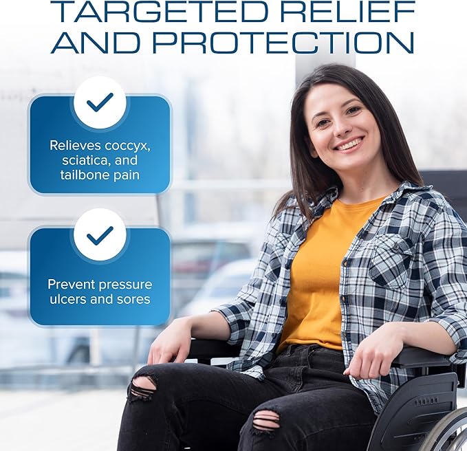 Kölbs Gel Extreme Wheelchair Cushions Seat Cushion, Coccyx, Sciatica & Tailbone Pain Relief Seating Pad Ideal for Office, Kitchen Wheelchairs and Auto, 24 x 18, 3 Inch Thick
