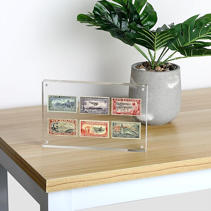 JUXYES 8.5 x 5.5 Clear Acrylic Business License Frame Magnetic Certificate Display Frame, Acrylic Sandwich Frames Frameless Picture Frame Tabletop Magnetic Frames for Business License Certificate