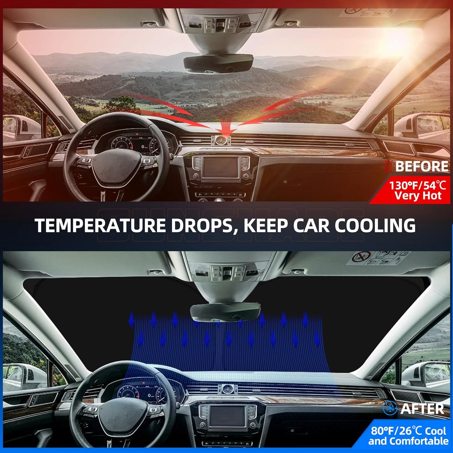 Windshield Sun Shade for Kia Sportage 2023-2025 2026 Foldable Sunshade Custom Fit Front Window Car Interior Accessories Protector Blocks UV Rays