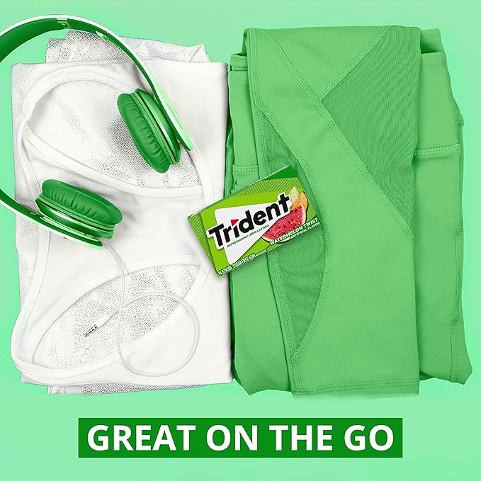 Trident Sugar-Free Chewing Gum Variety Pack Candy, Watermelon Twist & Tropical Twist Flavor, Bulk, 15 Packs of 14 Pieces (210 Total Pieces)