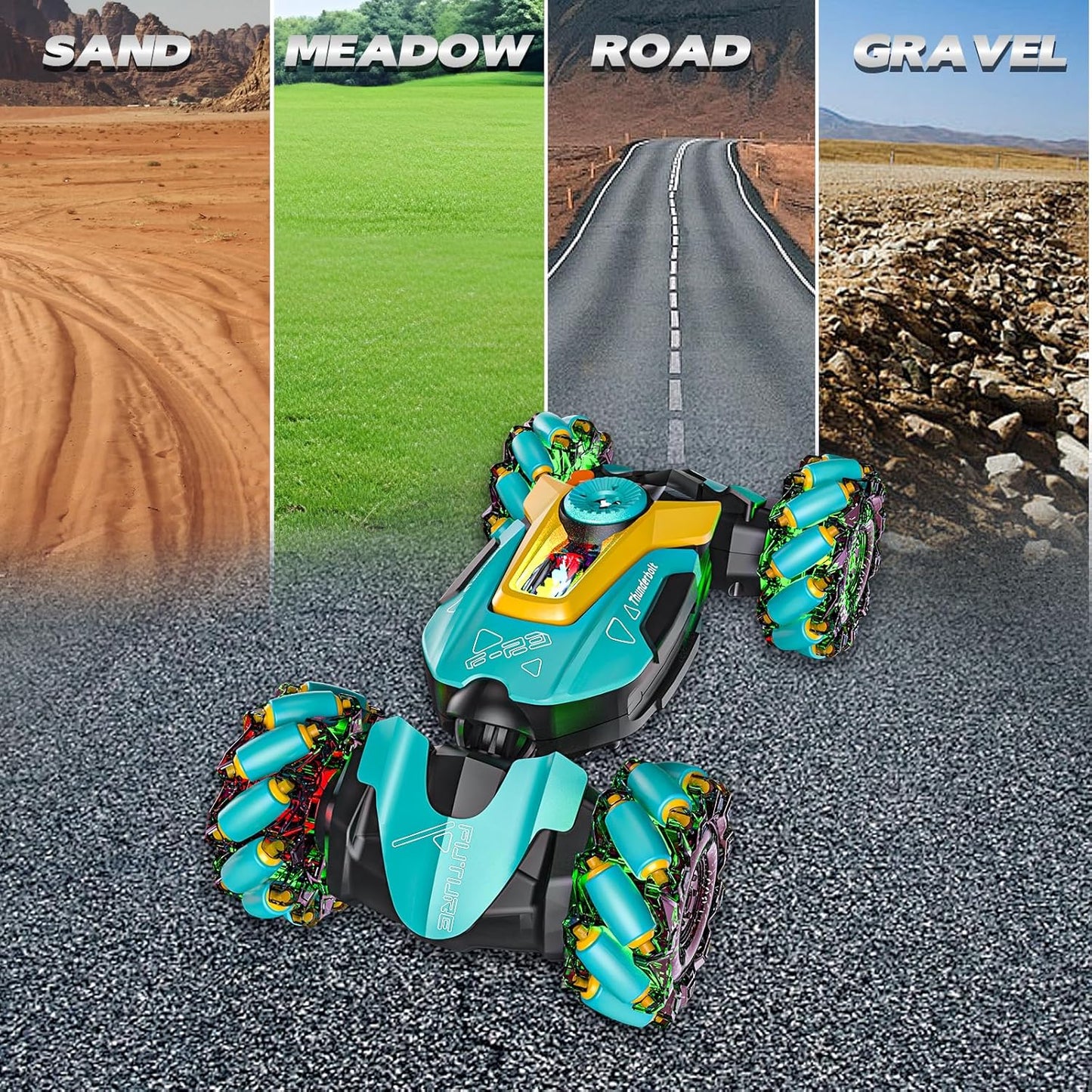 Gesture Sensing RC Stunt Car,Remote Control Car Toys for Ages 5-7-13,with Lights Music Spray,4WD 360° Spins All Terrains Kids Toys RC Cars,3-6 Year Old Boy Birthday Gift & 3-12 Best Gift for Kids