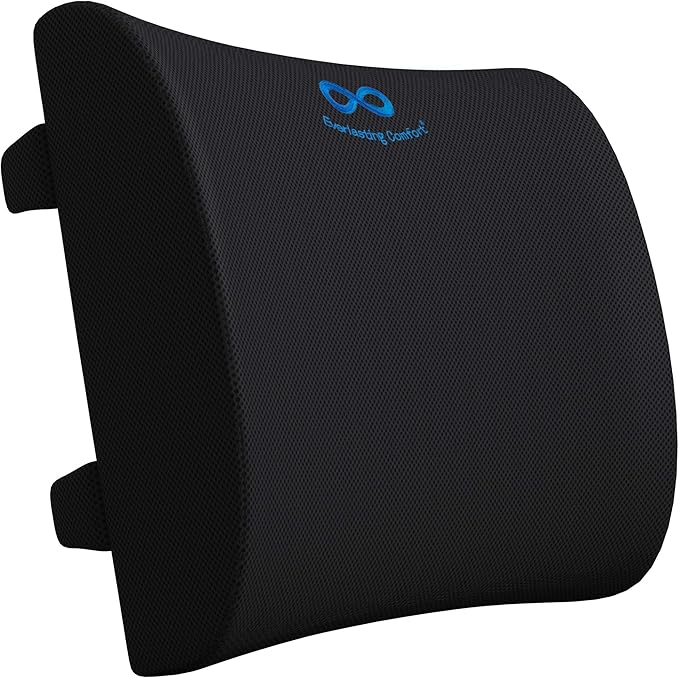 Everlasting Comfort The Original Lumbar Support Pillow for Office Chair - Improves Posture, Promotes Back Pain Relief - Superior Back Support for Gaming and Desk Chairs - Lumbar Pillow for Car, Couch